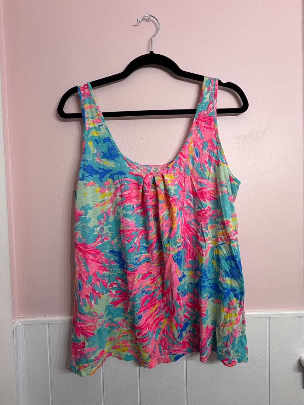 Lilly Pulitzer Kinsey Tank Palm Beach Coral Print L - Picture 2 of 4